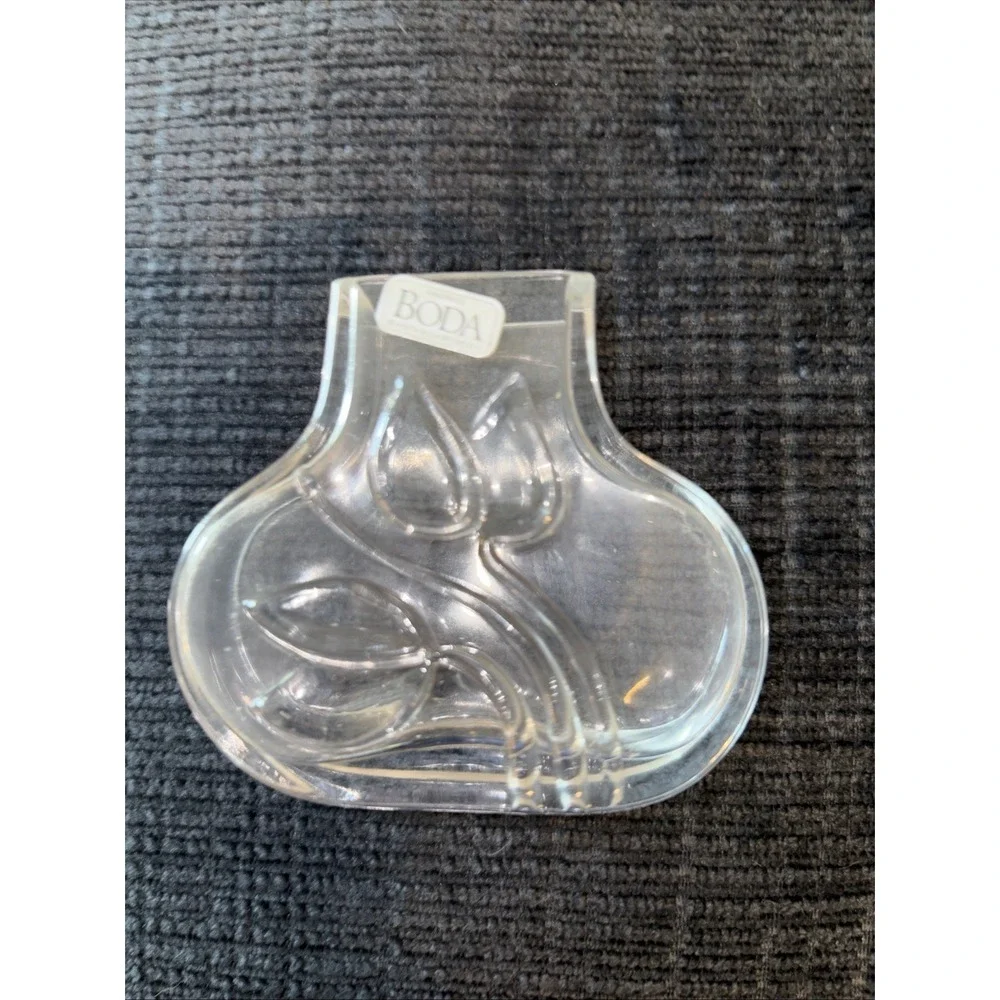Vtg Kosta Boda Raised Tulip Vase Scandinavian Design Sweden 3
